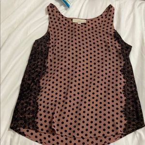 Black polkadot tank